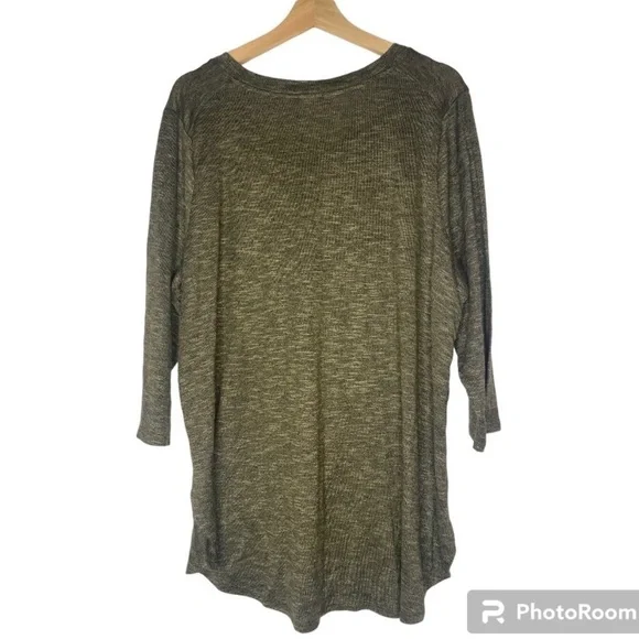 3X FADED GLORY FOREST GREEN LONG SLEEVE SHIRT - Picture 4 of 4